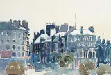 Arthur James Wetherall Burgess, Trafalgar Square, London, 1980, watercolour on paper