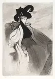 Edgar Chahine, Untitled - Lady with Black Hat