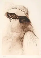 Edgar Chahine, Untitled - Bianca, etching on paper