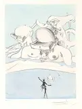Flung Out Like a Fag-End by the Big-Wigs #A 64/195 by Salvador Dalí, 1974, etching with colour stencil on paper, sold Feb 2011