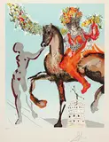 Woman Leading Horse #6/350 by Salvador Dalí, 1979, colour lithograph on paper, sold Feb 2011
