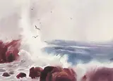 Chen Fong, High Surf, watercolour on paper