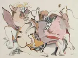 Fausto Lecona, Untitled - Various Figures, 1973, watercolour and ink on paper
