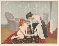 Charles Maurin, Untitled - Mother Daughter #25/50, colour etching on paper