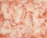 Sheldon C. Schoneberg, Lady in Repose, pastel on paper