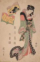 Kikukawa Eizan, Untitled - Courtesan, colour wood block on paper