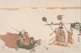 Shunsei Katsukawa, Untitled - Fathers Arrival, colour wood block on paper