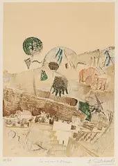 Alexis Hryshenko Gritchenko, Les Environs D`Athenes #67/200, colour lithograph on paper