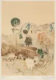 Alexis Hryshenko Gritchenko, Les Environs D`Athenes #67/200, colour lithograph on paper