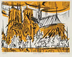 Luiboslav Hutsaliuk, Notre Dame #14/80, colour relief print on paper