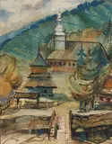 Valentin Kureleovych Shcherban, Spadshchyna - Transcarpathia, watercolour on paper