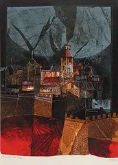 Sunol Munoz Ramos Alvar, Untitled - The Spanish Village #E.A. XIIXXV, colour lithograph on paper