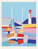 Victor Hasch, Untitled - Boats at Rest #23/200, colour silkscreen on paper