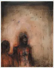 Eve Leader, Untitled - Two Figures, 2002, oil on mylar