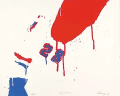 Serge Lemoyne, Larouche #69/80, 1977, colour silkscreen on paper
