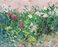 Bruce Steinhoff, June Garden, 1983, oil on wood board