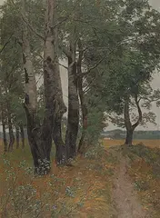 Liska Schroeder, Untitled - Path in the Forrest, oil on canvas
