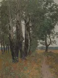 Liska Schroeder, Untitled - Path in the Forrest, oil on canvas