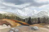 Wendy Wacko, Untitled - Stormy Mountain View, watercolour on paper