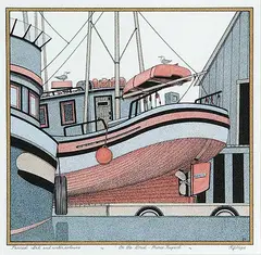 Robert John Hope, On the Grid - Prince Rupert, ink and watercolour on paper