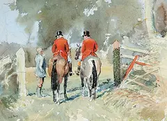 Leigh Parry, Late Comers, Fernie Country, 1970, watercolour on paper