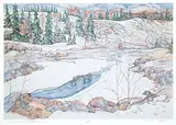 Adeline Rockett, Along the David Thompson #13/100, 1985, colour silkscreen on paper