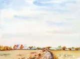 Walter Staigh, Estin, View from the West, watercolour on paper