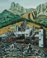 Richard Steffen, Canmore Mines, 1975, oil on canvas board