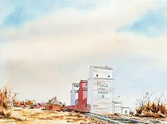 Walter Staigh, Unity Elevators, 1975, watercolour on paper