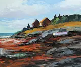 Christian Bergeron, En Gaspesee, acrylic on canvas