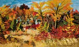 Henri Leopold Masson, Untitled - Vibrant Gatineau Colours, oil on wood board