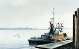 Robert Mcvittie, Fraser River Sunday, oil on canvas