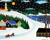 Joe Norris, Untitled - Sleigh Ride Under the Stars, 1988, enamel on canvas board