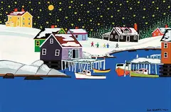 Joe Norris, Untitled - Starry Winter Night, 1987, enamel on wood board