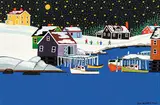 Joe Norris, Untitled - Starry Winter Night, 1987, enamel on wood board