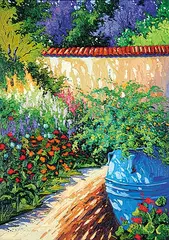 Robert Savignac, La Courette Endi Manchee, oil on canvas