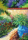 Robert Savignac, La Courette Endi Manchee, oil on canvas