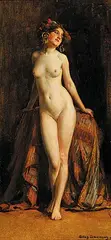 Allan Douglas Davidson, Untitled - Standing Female Nude, 1905, oil on paper board