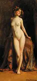 Allan Douglas Davidson, Untitled - Standing Female Nude, 1905, oil on paper board
