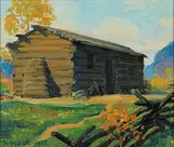 Untitled - Summer Cabin by Richard Fayerweather Babcock, 1933, oil on board, sold Oct 2010