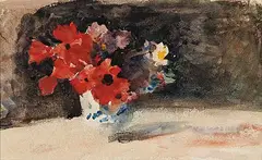 Hercules B Brabazon, Untitled - Flower Still life, watercolour on paper