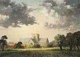 Clive Richard Browne, Clouds Breaking Over Stow, oil on canvas