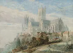 Lincoln Cathedral from the S.E. by John Chessell Buckler, hand coloured engraving, sold Oct 2010