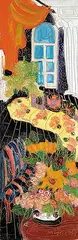 Maya Eventov, Floral Interior, 1998, oil on wood board