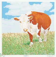 Joseph Fafard, Hi #329/500, 1979, colour wood block on paper