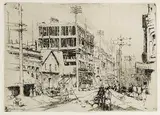 Ernest Stephen Lumsden, Fort Street, Victroria, 1910, etching on paper