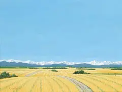 Chris MacClure, Foothills, acrylic on board