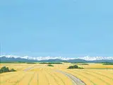 Chris MacClure, Foothills, acrylic on board
