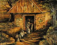 Alta MacDougall, Untitled - Milking Time, 1978, oil on canvas board
