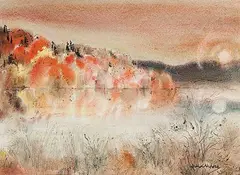Will Ogilvie, Untitled - Autumn Lake, watercolour on paper